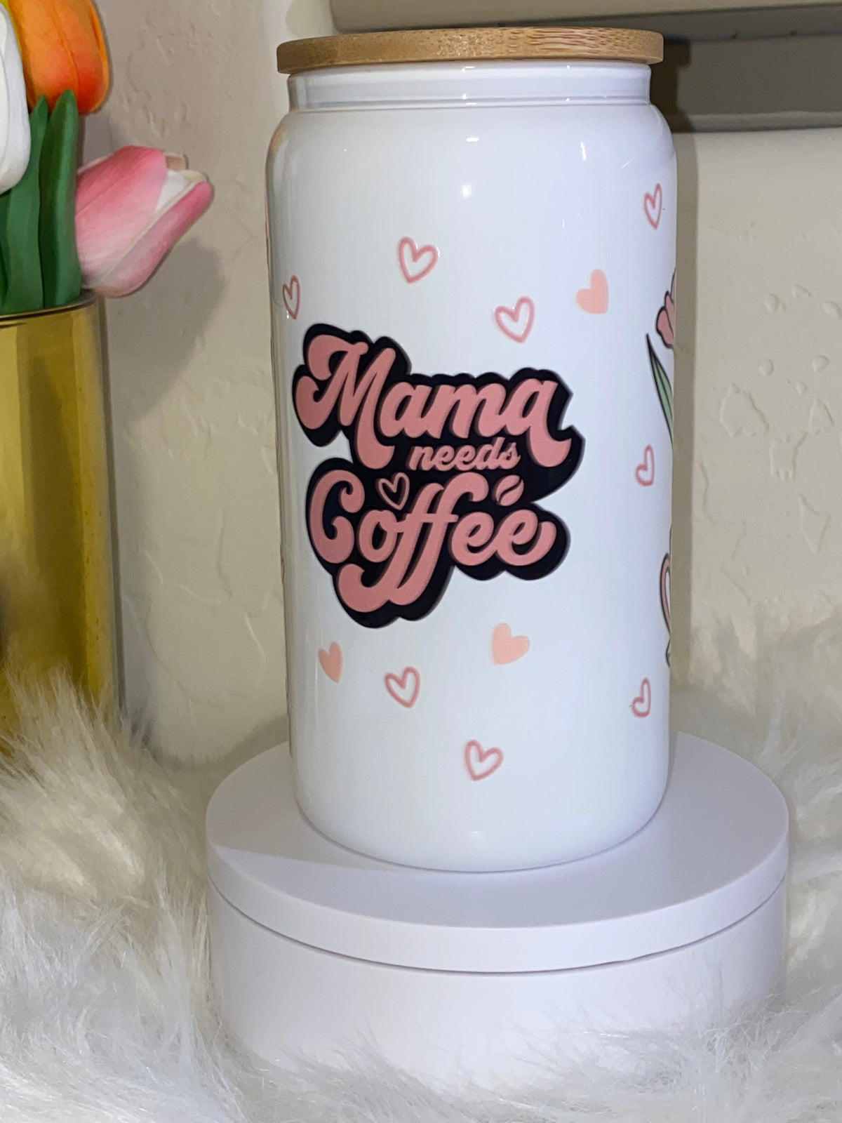 Mama Needs Coffee 16oz Glass