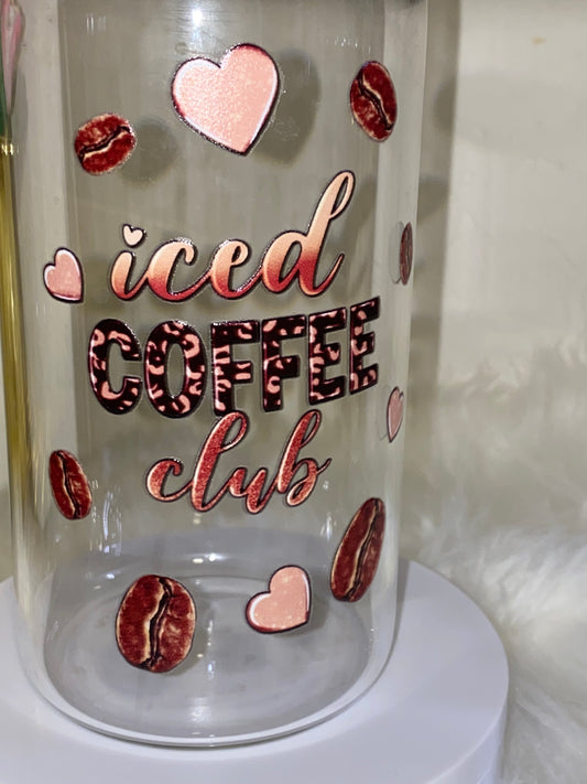 Iced Coffee Club 16oz Glass