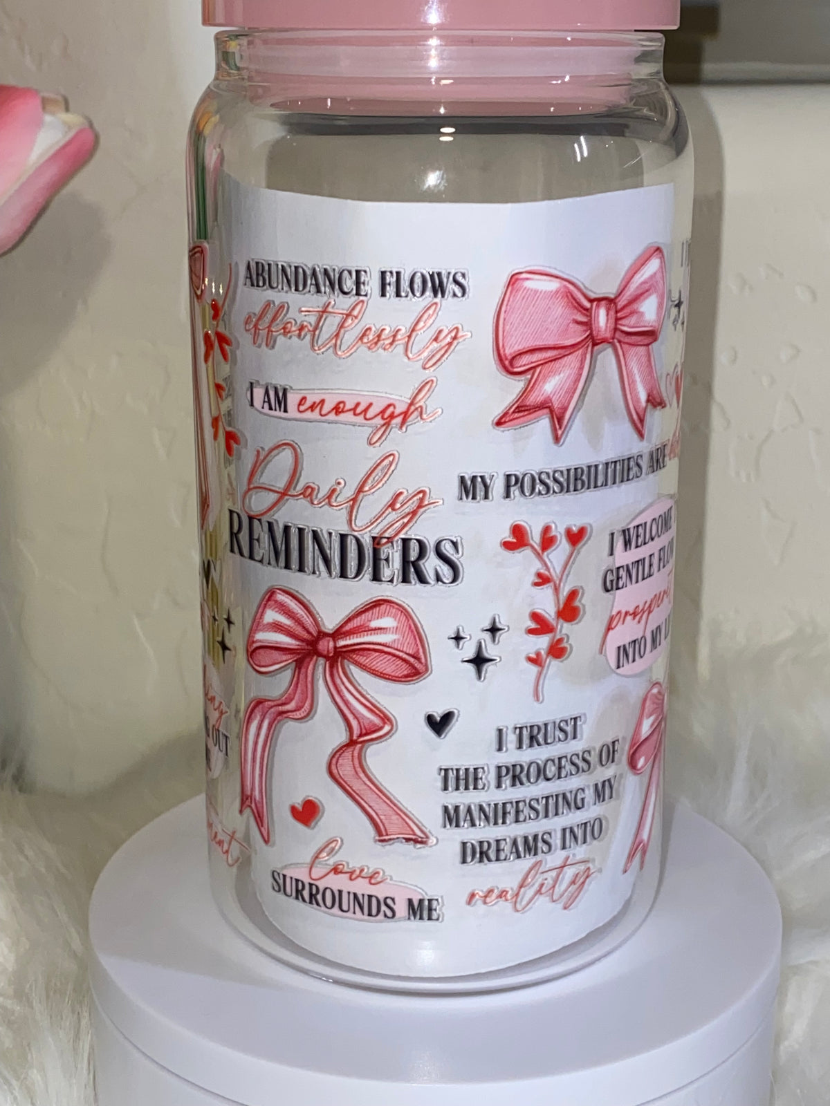 Daily Reminders 16oz Glass
