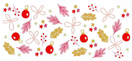 Pink Christmas leaves