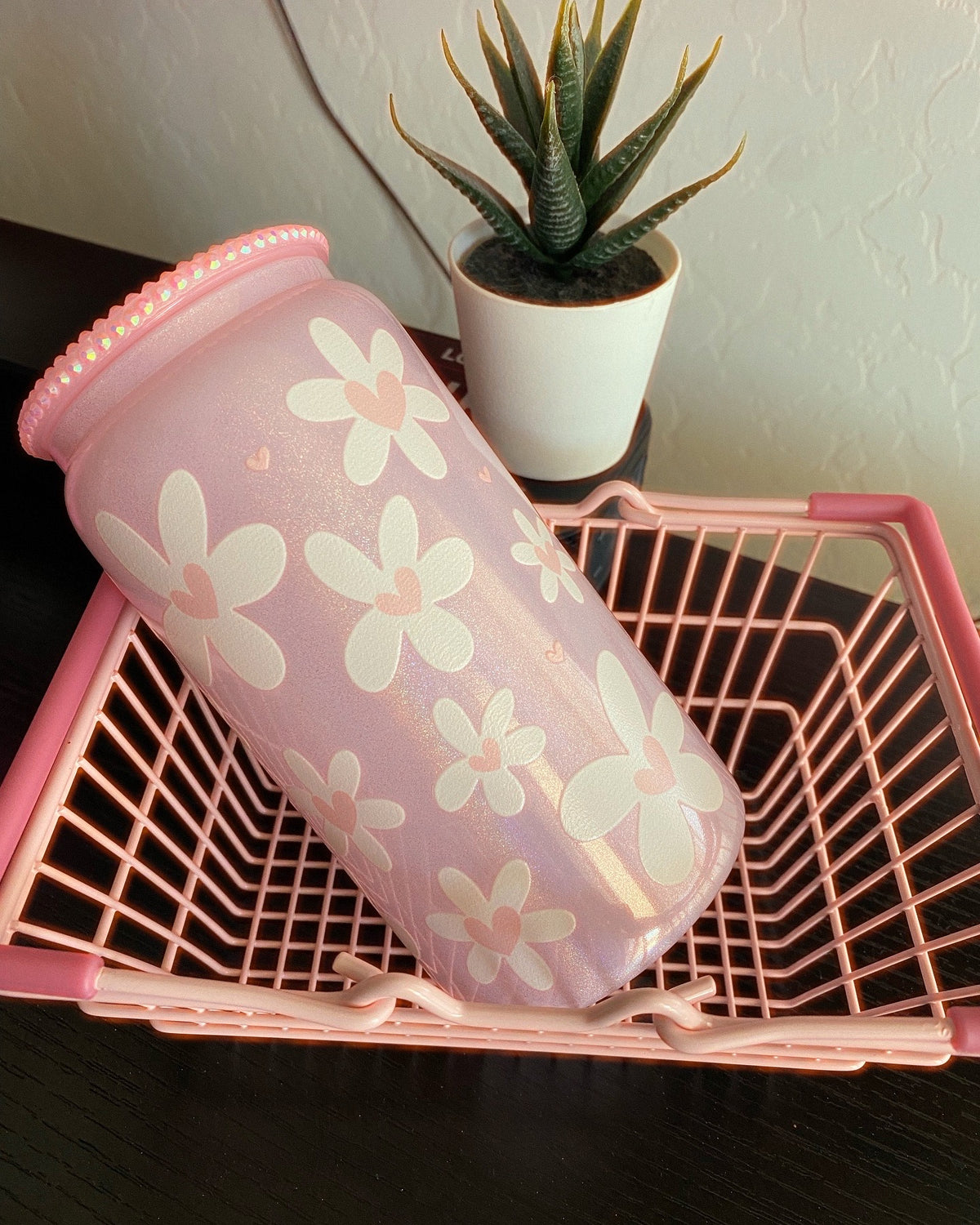 Pink Heart Floral 16oz