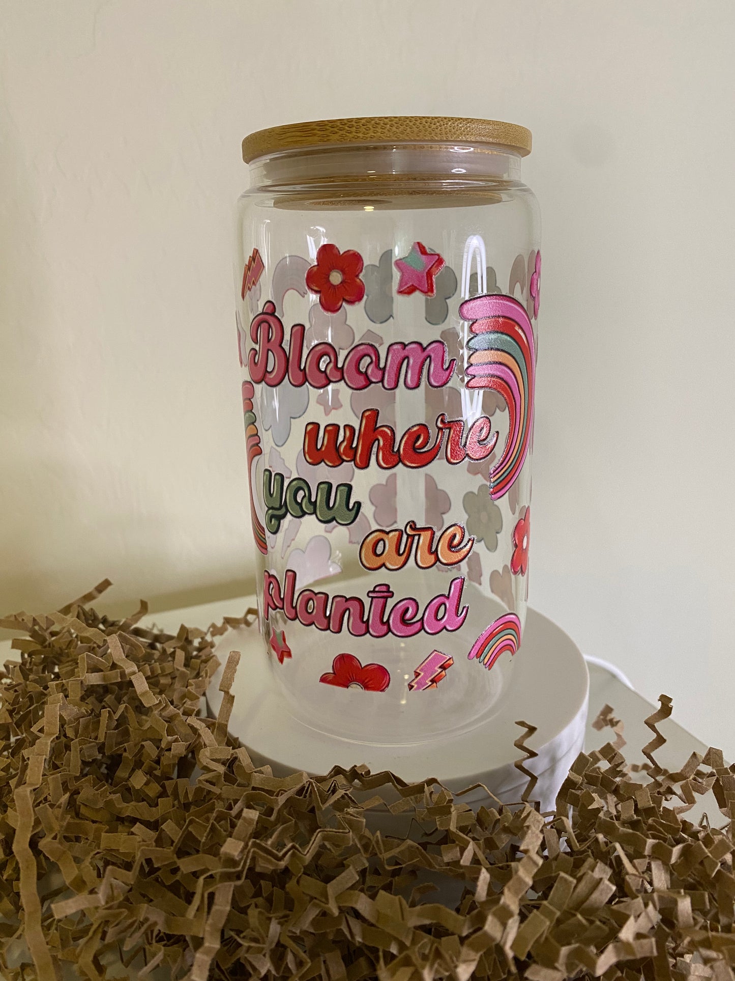 Bloom where you are planted 16oz Libby Cup